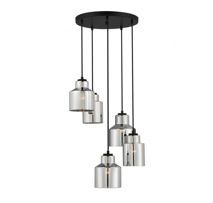 5-Light Chandelier in Matte Black