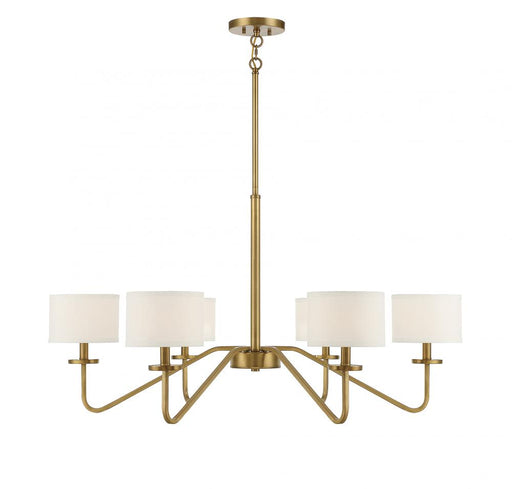 6-Light Chandelier in Natural Brass