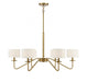 6-Light Chandelier in Natural Brass