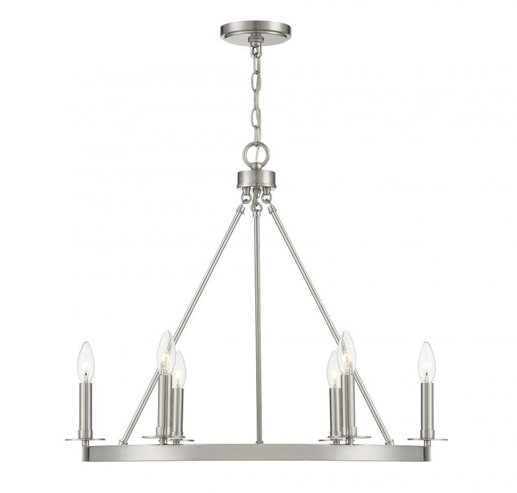 6-Light Chandelier in Brushed Nickel