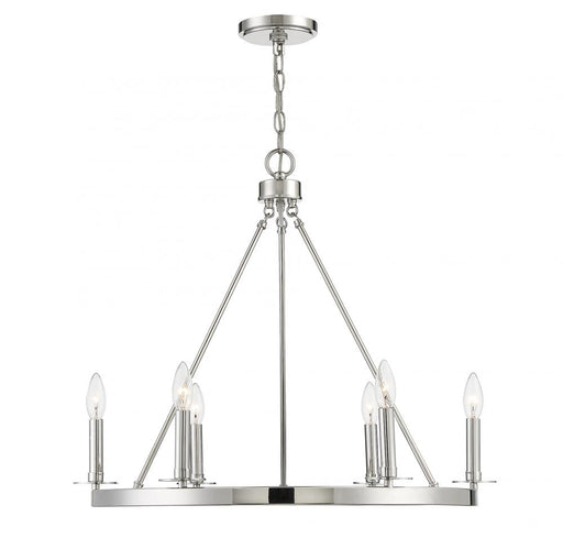 6-Light Chandelier in Polished Nickel