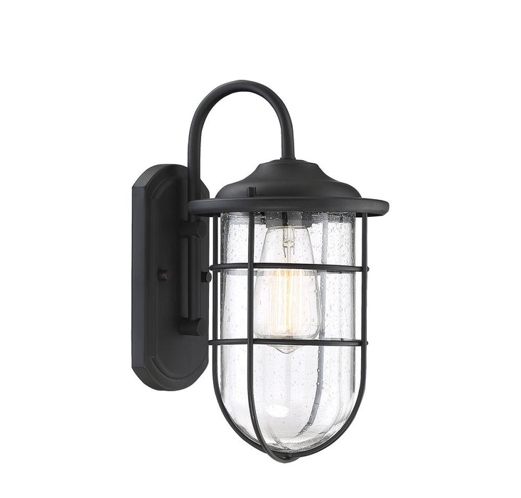 1-Light Outdoor Wall Sconce in Matte Black