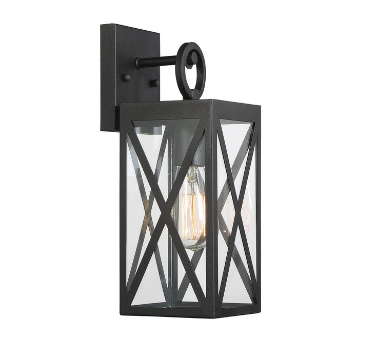 1-Light Outdoor Wall Sconce in Black