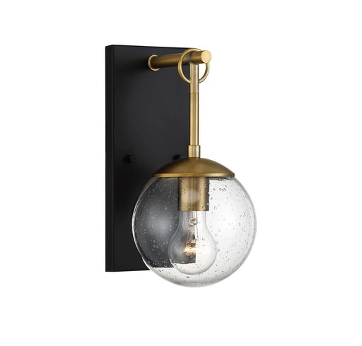 1-Light Outdoor Wall Sconce in Oil Rubbed Bronze with Natural Brass