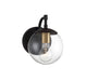 1-Light Outdoor Wall Sconce in Oil Rubbed Bronze with Natural Brass