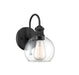 1-Light Outdoor Wall Sconce in Matte Black