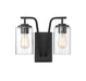 2-Light Outdoor Wall Sconce in Matte Black