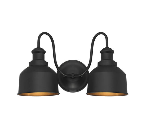 2-Light Outdoor Wall Sconce in Matte Black