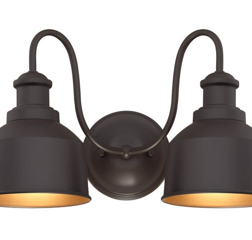 2-Light Outdoor Wall Sconce in Oil Rubbed Bronze