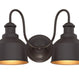 2-Light Outdoor Wall Sconce in Oil Rubbed Bronze