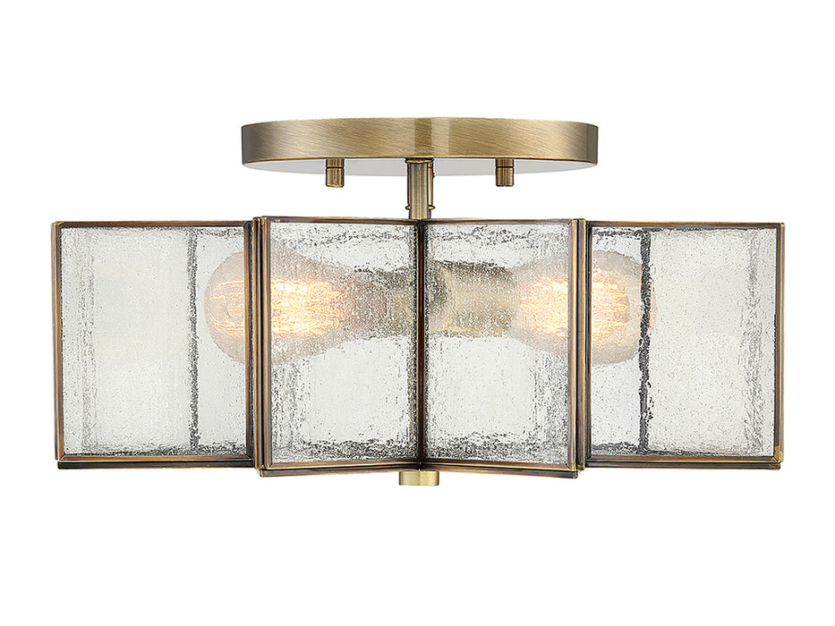 2-Light Ceiling Light in Natural Brass