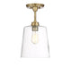 1-Light Ceiling Light in Natural Brass