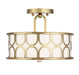 2-Light Ceiling Light in Natural Brass