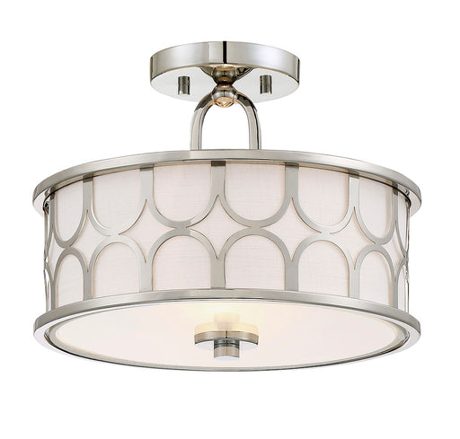 2-Light Ceiling Light in Polished Nickel