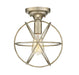 1-Light Ceiling Light in Silver Gold