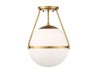 1-Light Ceiling Light in Natural Brass