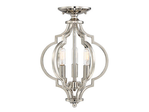 3-Light Ceiling Light in Polished Nickel