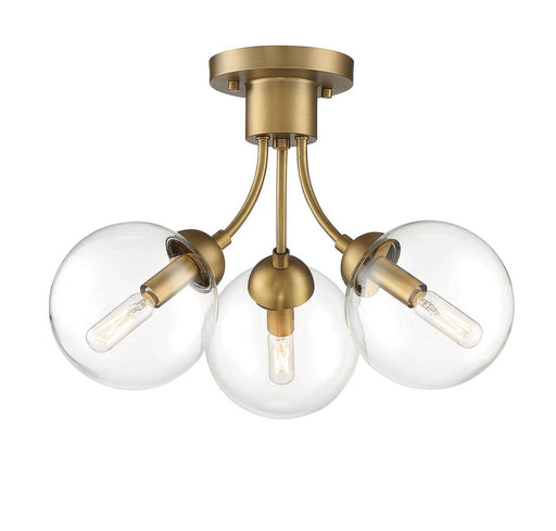 3-Light Ceiling Light in Natural Brass