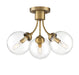 3-Light Ceiling Light in Natural Brass