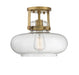 1-Light Ceiling Light in Natural Brass