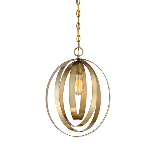 1-Light Pendant in Natural Brass