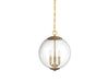 3-Light Pendant in Natural Brass