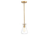 1-Light Pendant in Natural Brass