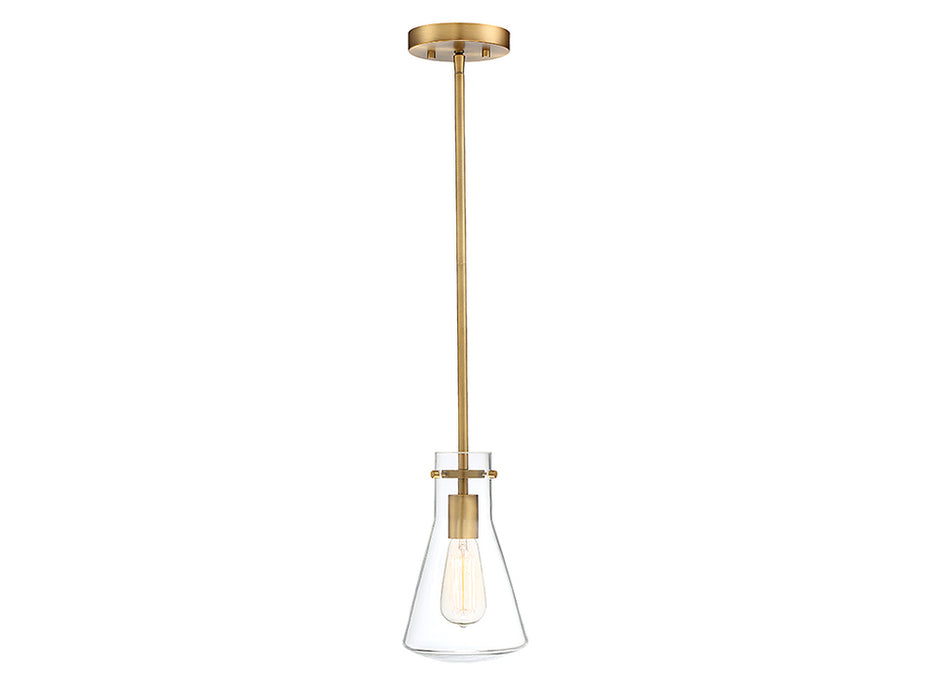 1-Light Pendant in Natural Brass