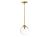 1-Light Mini Pendant in Natural Brass