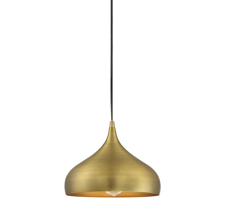 1-Light Mini Pendant in Natural Brass