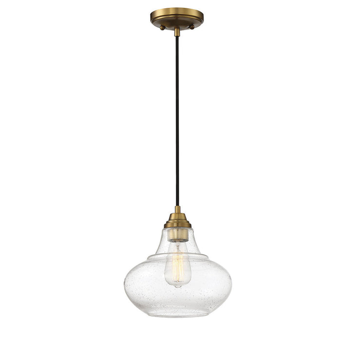 1-Light Mini Pendant in Natural Brass