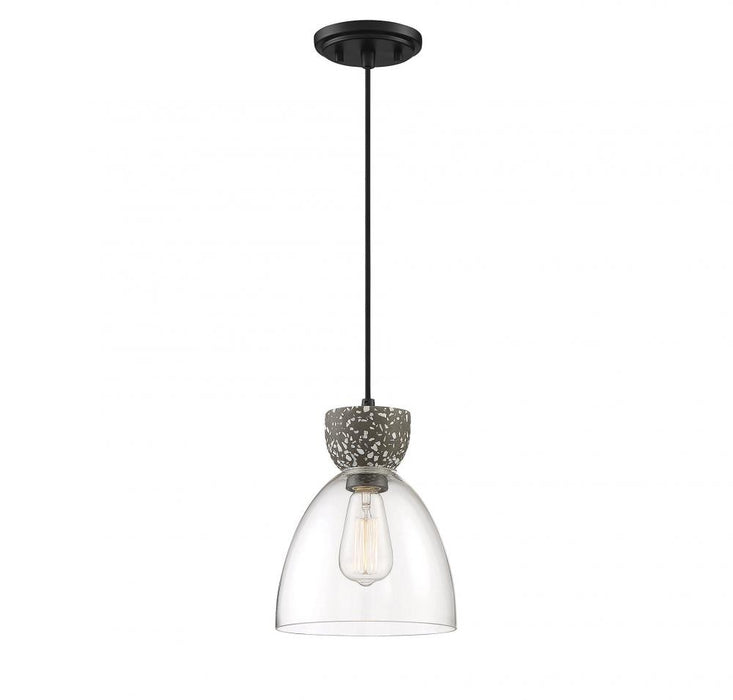 1-Light Pendant in Matte Black