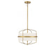 3-Light Pendant in Natural Brass