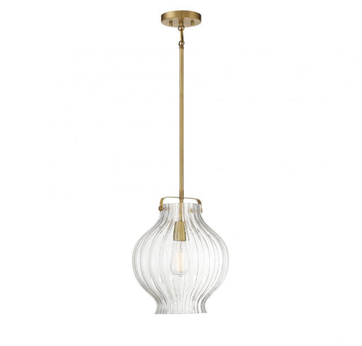 1-Light Pendant in Natural Brass