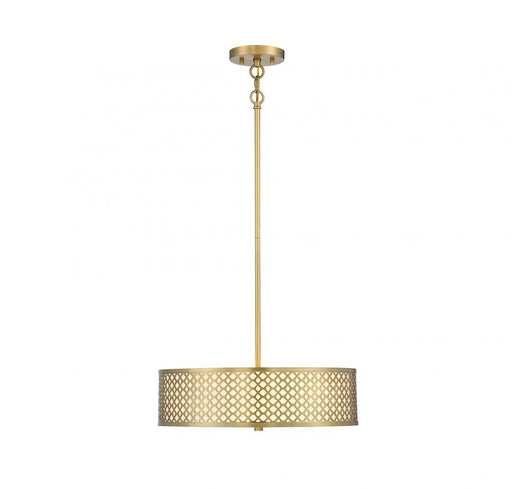 3-Light Pendant in Natural Brass