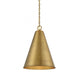 1-Light Pendant in Natural Brass