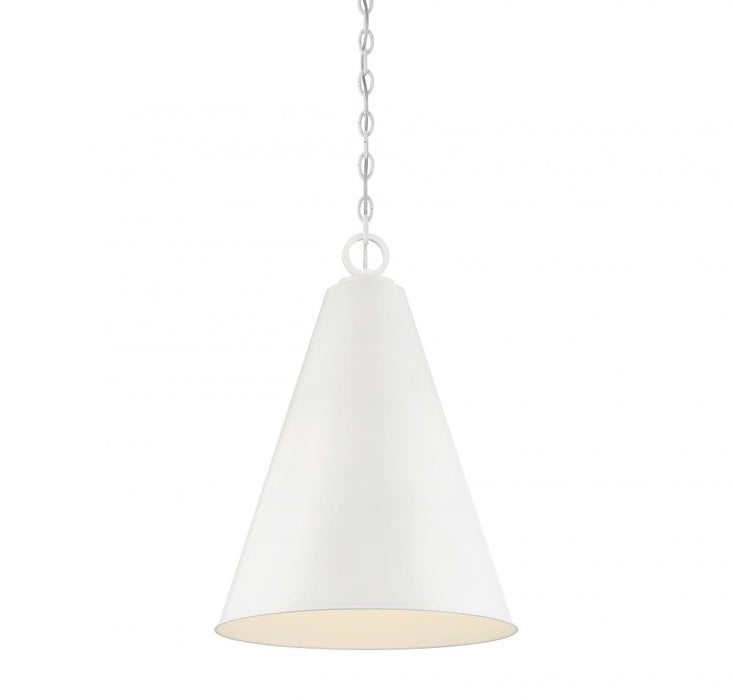 1-Light Pendant in White