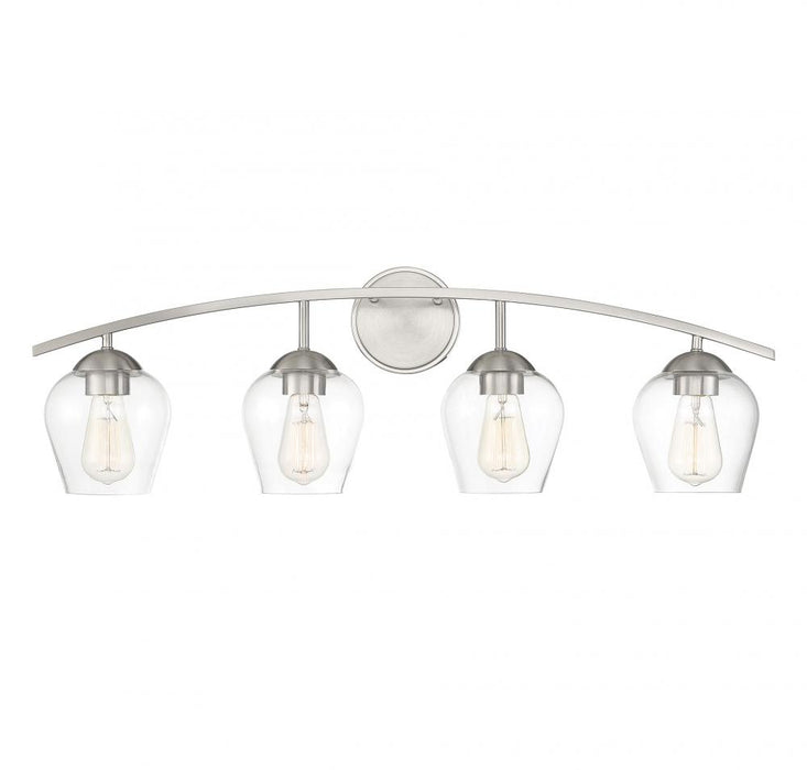 4-Light Bathroom Vanity Light in Brushed Nickel