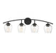 4-Light Bathroom Vanity Light in Matte Black