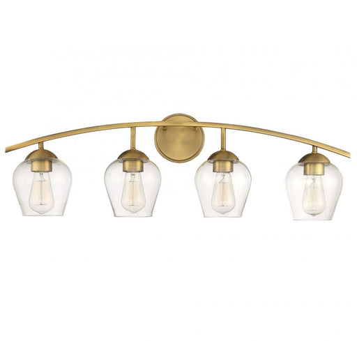 4-Light Bathroom Vanity Light in Natural Brass