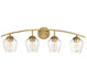 4-Light Bathroom Vanity Light in Natural Brass