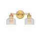 2-Light Bathroom Vanity Light in Natural Brass