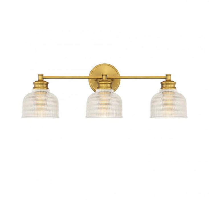 3-Light Bathroom Vanity Light in Natural Brass