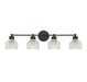 4-Light Bathroom Vanity Light in Matte Black