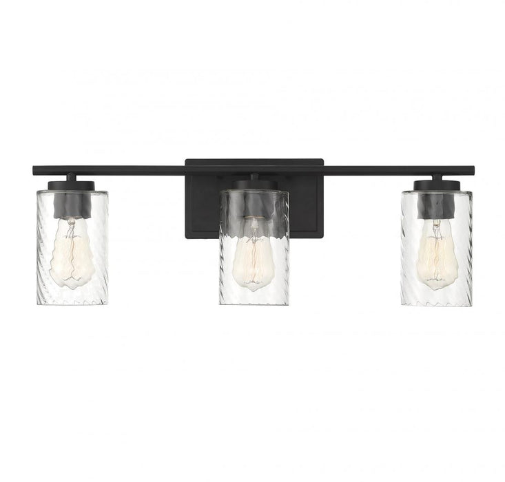 3-Light Bathroom Vanity Light in Matte Black