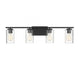 4-Light Bathroom Vanity Light in Matte Black