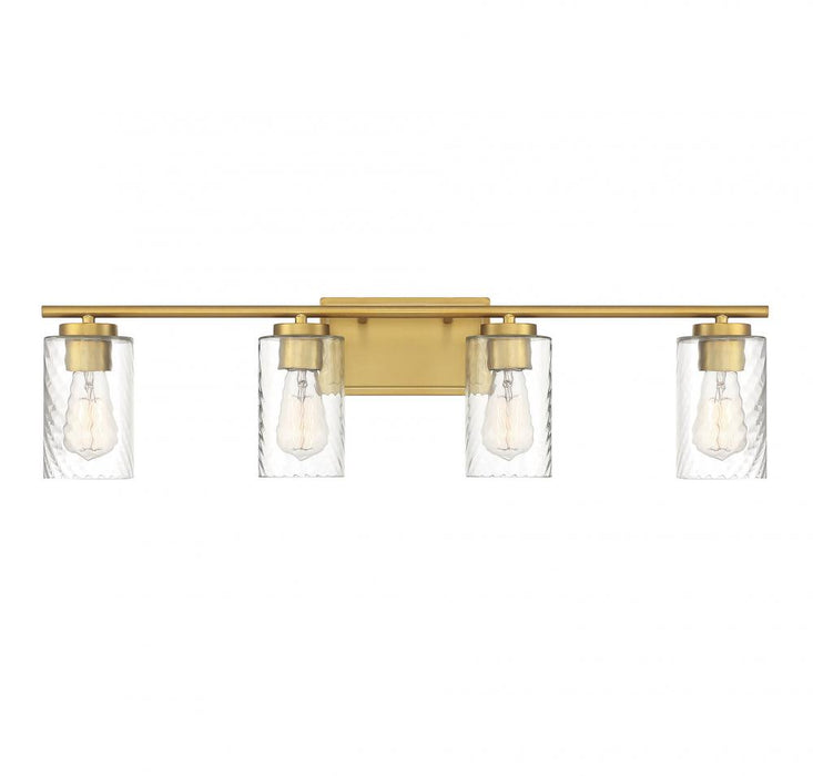 4-Light Bathroom Vanity Light in Natural Brass