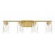 4-Light Bathroom Vanity Light in Natural Brass