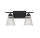 2-Light Bathroom Vanity Light in Matte Black