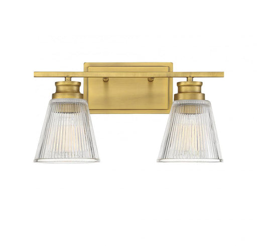 2-Light Bathroom Vanity Light in Natural Brass